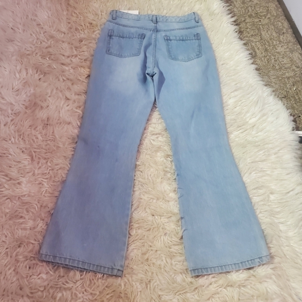 NWT FEMME LUXE size 12 blue washed distressed jeans, $49.95 value - Picture 2 of 5